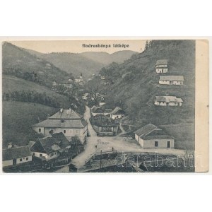 1918 Hodrusbánya, Banská Hodrusa (Hodrushámor, Hodrusa-Hámre); látkép, templom. Weisz Jakab kiadása (Selmecbánya) / general view, church (EB)