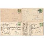 Kassa, Kosice - 4 db RÉGI város képeslap: hadtestparancsnoksági palota / 4 pre-1945 town postcards: K.u.K. military headquarters