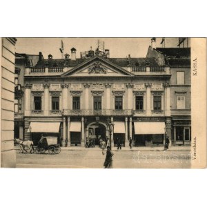 Kassa, Kosice; Városháza, Maurer Adolf üzlete, gyógyszertár. Nyulászi Béla kiadása / town hall, shop, pharmacy (EK)