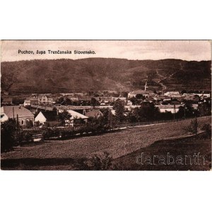 1920 Puhó, Púchov; látkép, híd, vasútvonal / general view, bridge, railway line (EB)