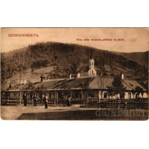 Szomolnokhuta, Szomolnok-Hutta, Schmöllnitzhütte, Smolnícka Huta (Szepes, Zips); Római katolikus templom, plébánia és iskola / Catholic church, parish and school (EK)