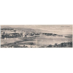 Novi Vinodolski, Novi, Novoga; 2-részes kihajtható panorámalap, A. Zanic kiadása / 2-tiled folding panoramacard (kis szakadás / small tear)