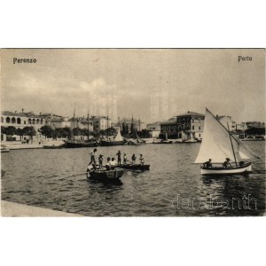 1910 Porec, Parenzo; Porto / kikötő / port, boats (EK)