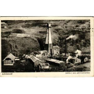 1941 Kőrösmező, Körösmező, Jaszinya, Jasina, Yasinia (Máramaros); Sztebnai utca petróleumforrása, olajfúrótorony / oil field, oil drilling tower (EK)