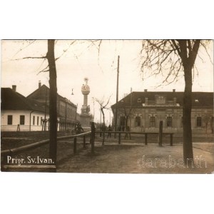 1930 Bácsszentiván, Prigrevicza Szent Iván, Prigrevica Sveti Ivan, Prigrevica; Szentháromság szobor / Holy Trinity statue. photo (EK)