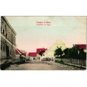 1907 Ürög, Ireg, Irig; utca, kávéház / street view, café (Rb)
