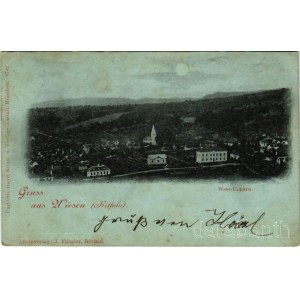 1898 Rétfalu, Wiesen; látkép este holdfényben. J. Fliegler kiadása / general view at night in moonlight (fl)
