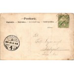 1905 Savanyúkút, Bad Sauerbrunn bei Wiener Neustadt; Hartig villa, vasútállomás. Schön Samu kiadása / villa, railway station + BÉCS - NAGYKANIZSA 138. SZ. vasúti mozgóposta bélyegző (kopott sarkak / worn corners)