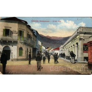 1902 Trebinje, Bilekerstrasse / Bileck ulica, Kafana Sarajevo / street view, shops, café (worn corners)