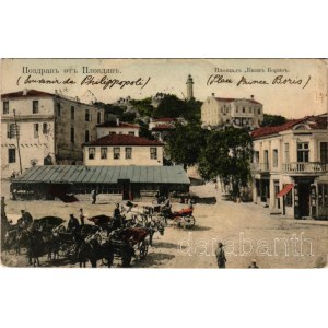 1908 Plovdiv, Philippople, Philippopolis; square, market, shops (EK)