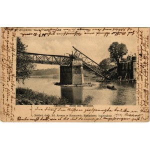 Rzeszów, Rajsze; Most na Wisloce / Eisenbahnbrücke, zerstört durch die flüchtenden Russen / WWI military, railway bridge destroyed by the fleeing Russians (EK)