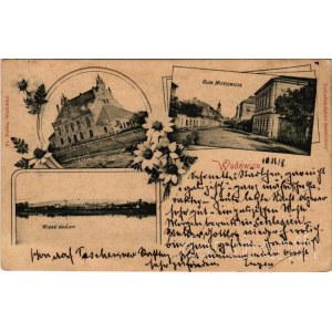 1899 Wadowice, Sokol, Ulica Mickiewicza, Widok ogólny / Sokol house, street view, general view. Fr. Foltin Art Nouveau, floral (EB)