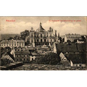 1911 Wambierzyce, Albendorf i. Schlesien; Die Gnadenkirche vom Kalvarienberge aus gesehen / view from the calvary hill to the pilgrimage church. Verlag v. Jos. Porscha (EK)