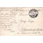 1916 Warszawa, Warschau, Warsaw; Brücke / Most / bridge, tram + K.D. Feldpostexp.Landw.Div.Dresden (cut)
