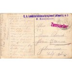 1915 Meljine, Megline; + K. k. Landsturminfanterieregiment Leitmeritz No. 9. 6. Kompagnie (wet corner)