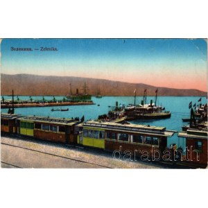 1916 Zelenika, port, railway station, train + K.U.K. KRIEGSMARINE SMS WARASDINER Marinefeldpost (EB)