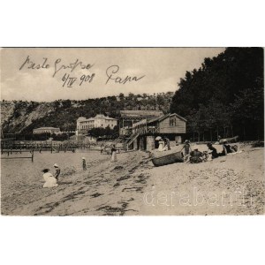 1908 Sistiana, Strand / beach. A. Beer (EK)