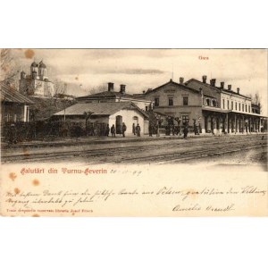1899 Turnu Severin, Szörényvár; Gara / railway station. Edit. Josef Frisch (fl)