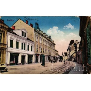 1915 Brezice, Rann; street view, publisher's shop (Ivan Vidmar) (EB)