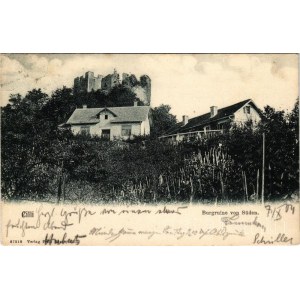 1904 Celje, Cilli; Burgruine von Süden / castle ruins. Verlag Fritz Rasch