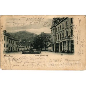 1899 Celje, Cilli; Cesarja Jozefa trg, Narodni dom / square, National House (EK)