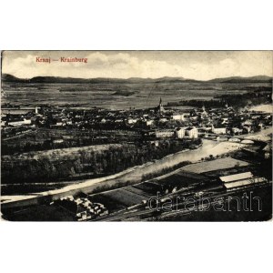 1917 Kranj, Krainburg; general view with railway station, bridge (EK)