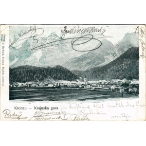 1901 Kranjska Gora, Kronau; general view. Verlag F. Budinek (EK)
