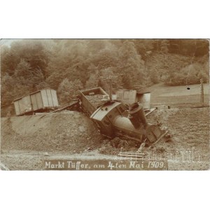 1909 Lasko, Markt Tüffer; am 4. Mai 1909 / railway disaster, trainwreck, locomotive. photo (fa)