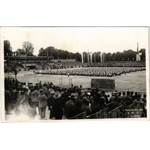 1933 Ljubljana, Laibach; I. Pokrajinski zlet 5. K. J. v Ljubljani / gym festival. photo (cut)