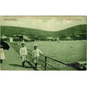 Portoroz, Portorose; Brücke / Pontile / bridge, mariner boys (EK)