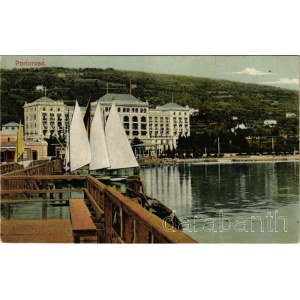 1912 Portoroz, Portorose; port, hotel. E. Fink Photograph (EK)