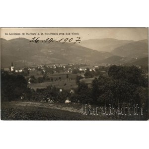 1907 St. Lorenzen ob Marburg; von Süd-West. Alleinverlag von Alois Jäger / general view (EK)