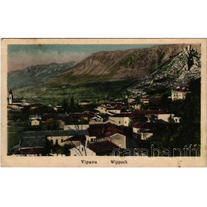 1917 Vipava, Wippach; general view, castle ruins. A. Schwidernoch