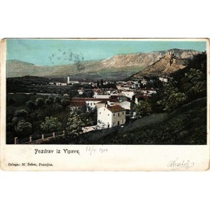 1904 Vipava, Wippach; general view, castle ruins. M. Seber (EM)