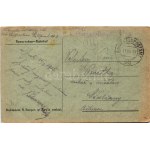 1915 Rava-Ruska, Rawa Ruska; Dworzec kolejowy / railway station, locomotive, train + K.U.K. FELDPOSTAMT 203 (cut)