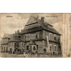 1914 Yavoriv, Javoriv, Jaworiw, Jaworów; Szkola Zabawkarska / school + K. k. Feld-Spital No. 8/9 (fl)