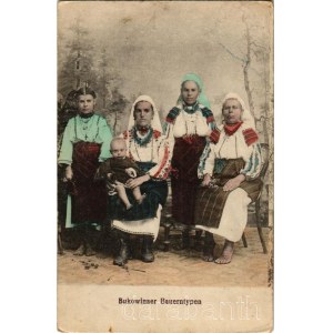 1918 Bukowinaer Bauerntypen / Bukovinai folklór / folklore from Bucovina. Verlag Moritz Gottlieb (Czernowitz) + K.u.k. Dragonerregiment Nr. 11. M.-G. (EK)