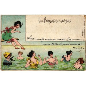 1904 La Parisienne au bain / Paris women at the beach, litho (EM)