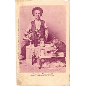 Chernivtsi, Czernowitz, Cernauti, Csernyivci (Bukovina, Bucovina, Bukowina); Zsidó kereskedő, Judaika / Vermischter Waarenhandel / Handel pomieszanych towarów / Jewish trader of mixed goods, Judaica. Fotografische Kunstanstalt E. v. Schiller (r)