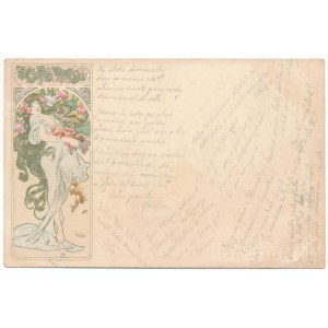 1899 Czech Art Nouveau lady s: Alfons M. Mucha (Alphonse Mucha) (EK)