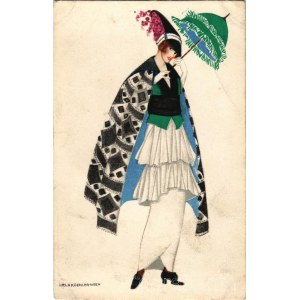 Mode / Art Nouveau lady. B.K.W.I. 188-4. s: Mela Koehler (EB)
