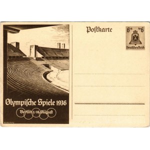 1936 Olympische Spiele, Berlin / 1936. évi nyári olimpiai játékok / 1936 Summer Olympics in Berlin; 6+4 Ga. s: Georg Fritz (non PC)