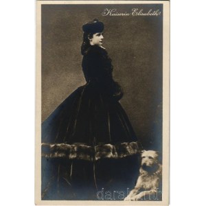 Kaiserin Elisabeth. Brüder Kohn Wien / Erzsébet királyné (Sisi) és kutyája / Sissi, Empress Elisabeth of Austria with her dog. photo