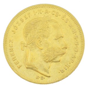 1875KB 8Ft/20Fr Au Ferenc József kapszulában (6,45g/0.900) T:AU,XF / Hungary 1875KB 8 Forint / 20 Francs Au Franz Joseph in capsule (6,45g/0.900) C:AU,XF Adamo M23, Krause KM#455