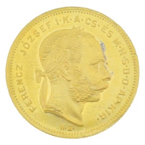 1878KB 8Ft/20Fr Au Ferenc József kapszulában (6,47g/0.900) T:AU / Hungary 1878KB 8 Forint / 20 Francs Au Franz Joseph in capsule (6,47g/0.900) C:AU Adamo M23, Krause KM#455