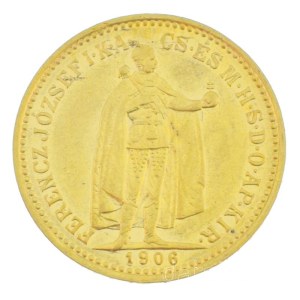 1906KB 10K Au Ferenc József Körmöcbánya kapszulában (3,38g/0.900) T:XF,VF Hungary 1906KB 10 Korona Au Franz Joseph I Kremnitz / Kremnica in capsule (3,38g/0.900) C:XF,VF Adamo K8, Krause KM#485