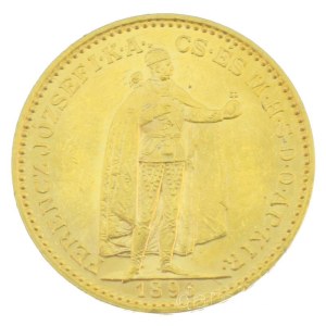1896KB 20K Au Ferenc József Körmöcbánya (6,78g/0.900) T:AU,XF / Hungary 1896KB 20 Korona Au Franz Joseph Kremnitz (6,78g/0.900) C:AU,XF Adamo K9, Krause KM#486
