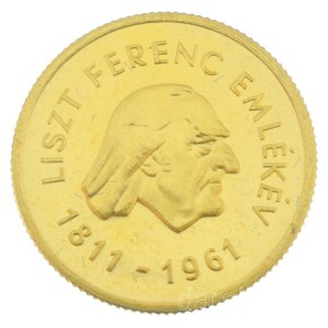 1961. 50Ft Au Liszt Ferenc kapszulában (3,85g/0.986) T:UNC / Hungary 1961. 50 Forint Au Ferenc Liszt in capsule (3,85g/0.986) C:UNC Adamo EM9, Krause KM#560