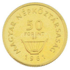 1961. 50Ft Au Liszt Ferenc kapszulában (3,85g/0.986) T:UNC / Hungary 1961. 50 Forint Au Ferenc Liszt in capsule (3,85g/0.986) C:UNC Adamo EM9, Krause KM#560