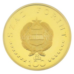 1968. 100Ft Au Semmelweis Ignác kapszulában (8,43g/0.900) T:UNC folt Hungary 1968. 100 Forint Au Ignác Semmelweis in capsule (8,43g/0.900) C:UNC spotted Adamo EM30, Krause KM#585